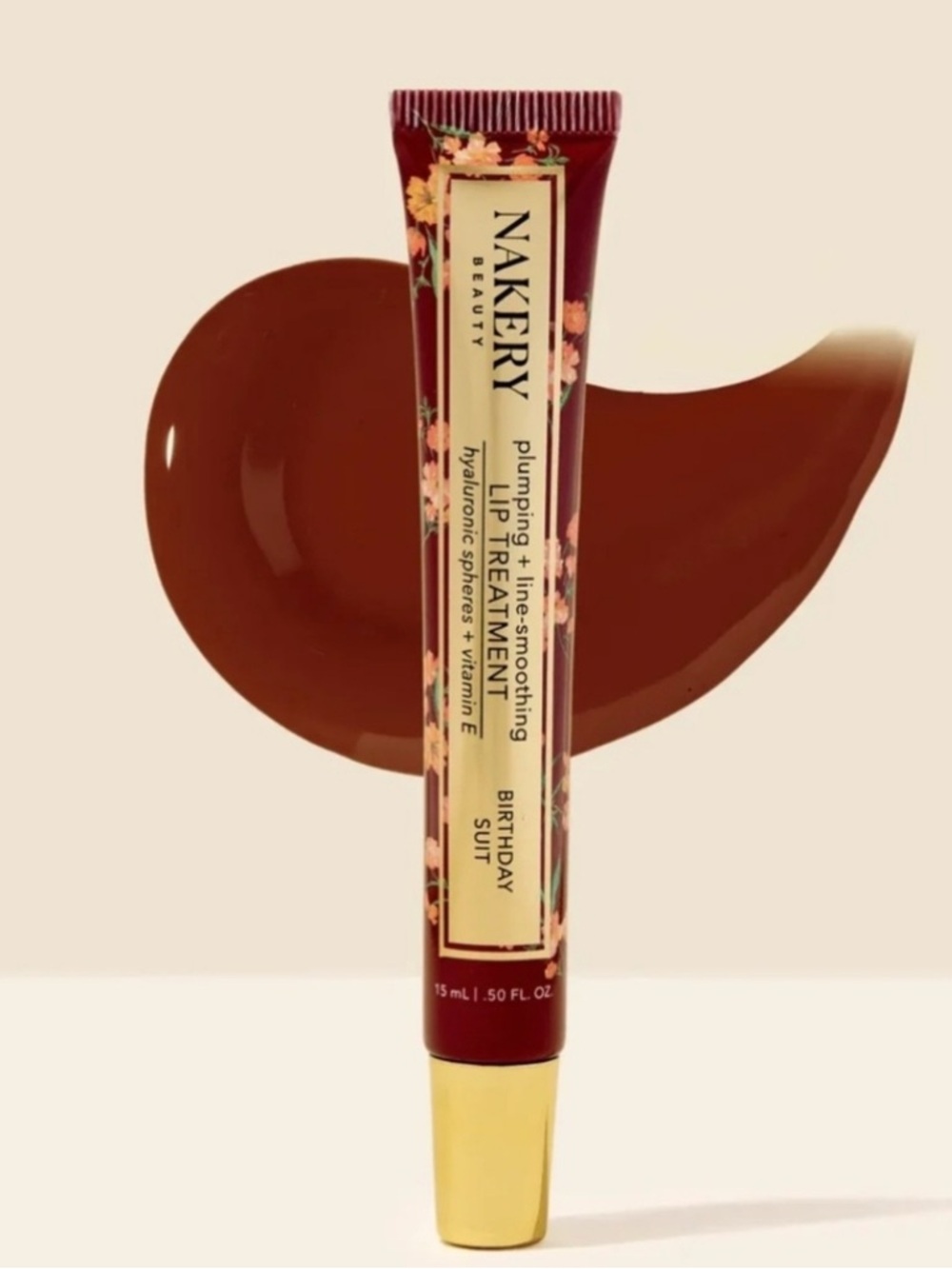 Nakery Plumping + Line Smoothing Lip Treatment, Color Birthday Suit